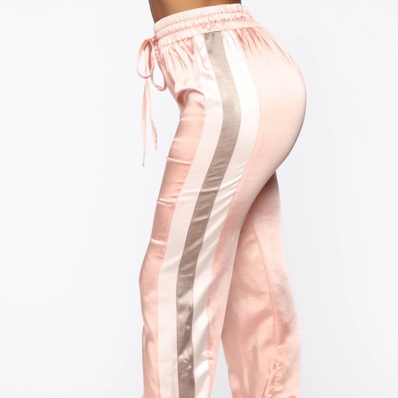 Like new, fashion nova silk joggers, size small - Picture 2 of 6